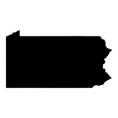 Wall Mural - black solid map of the state of pennsylvania