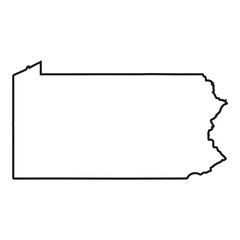 Wall Mural - white solid outline of the state of pennsylvania