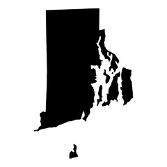 Wall Mural - black solid map of the state of rhode island