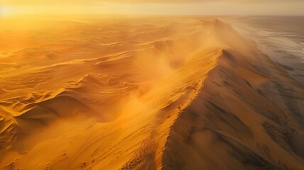 Canvas Print - a beautiful desert landscape from a bird's eye view, generated by AI