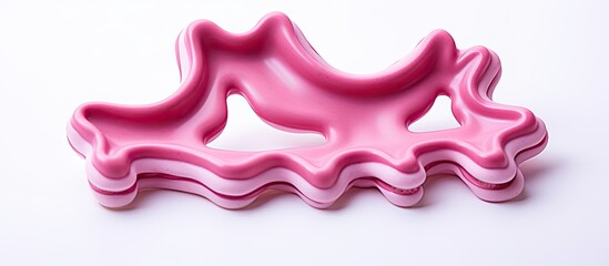 Aufkleber - A pink cookie cutter can be seen on a white background in this image that has copy space
