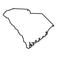 Wall Mural - white solid outline of the state of south carolina