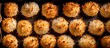 © HN Works - A top view image showcasing delicious homemade coconut macaroons baking in the oven with copy space available
