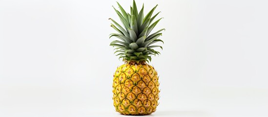 Aufkleber - A fresh pineapple is showcased against a white background providing ample copy space for further creative use
