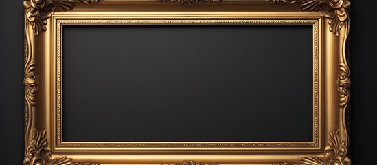 Poster - Isolated background with a retro golden rectangular frame for photography Copy space image