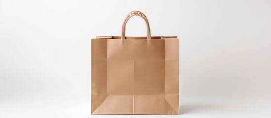 Aufkleber - A small paper bag for shopping is shown on a white background providing copy space for additional content