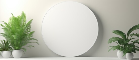 Fototapete - A mock up of a white circle with copy space image