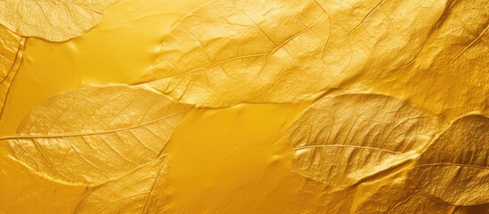 Aufkleber - Golden foil texture background with a shiny yellow leaf appearance perfect for a copy space image