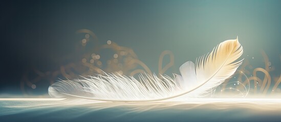 Aufkleber - Copy space image of a bird s white feather serving as a captivating backdrop
