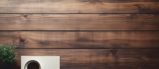 Poster - Wooden background with a blank stationery set perfect for adding your own creative touch and capturing a copy space image