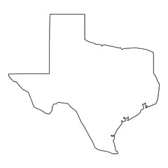Wall Mural - white outline of the state of texas