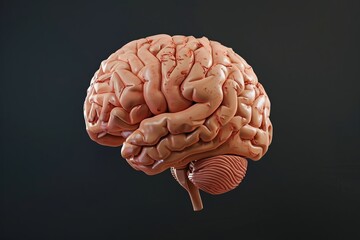 Poster - A detailed view of a human brain on display. Generative AI