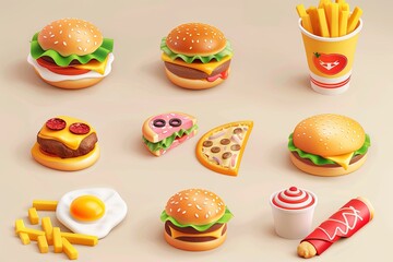 Aufkleber - Various dishes and ingredients are arranged on a table, showcasing a collection of different foods. Generative AI