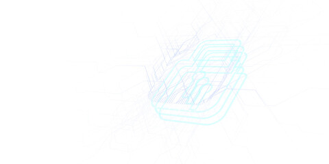 Aufkleber - Abstract geometric shapes overlaid on a white background, creating a modern digital concept