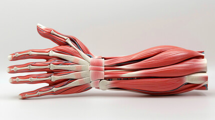 realistic illustration of human hand muscles system