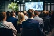 © Dzmitry Halavach - audience people unrecognizable focus concept entrepreneurship business hall conference event talk giving speaker meeting lecture businessman seminar education speech congress workshop man
