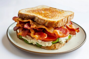 Wall Mural - Tempting BPT Sandwich with Applewood Smoked Bacon and Pimiento Cheese