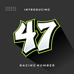 Wall Mural - Premium Decal Racing Number Vector Template