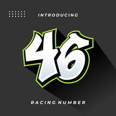 Wall Mural - Premium Decal Racing Number Vector Template