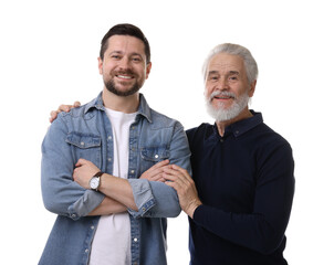 Sticker - Happy son and his dad on white background