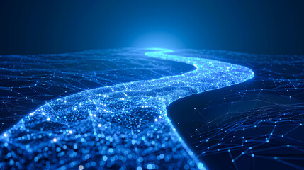 Poster - Abstract digital background. Network connection structure. Big data visualization. 3D rendering