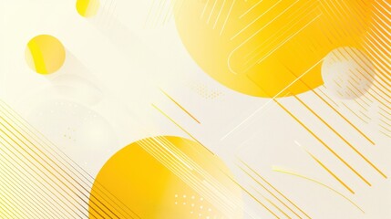 Poster - Yellow and white background flat line art