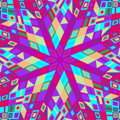 Poster - Dynamic round tile pattern mosaic background design - abstract colorful vector graphic with geometrical tiles