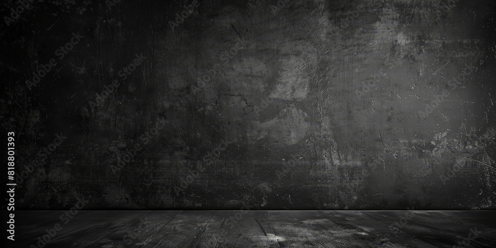 empty dark room background, dark concrete wall and floor background ...