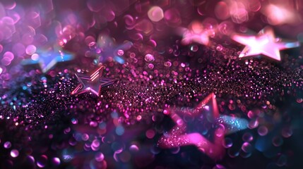 Wall Mural - A star hologram effect and a grainy texture