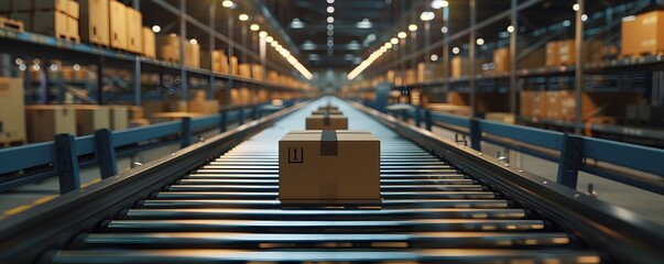 Poster - Time Lapse Perspective of a Dynamic E Commerce Fulfillment Center in Full