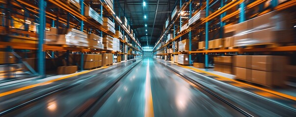 Poster - Dynamic Time Lapse of an Efficient E Commerce Fulfillment Center in
