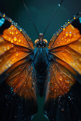Aufkleber - Abstract image of a butterfly with sharp lines slicing through its wings, preventing it from fluttering freely,