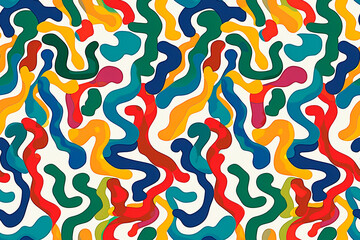 Poster - A colorful pattern of lines and curves