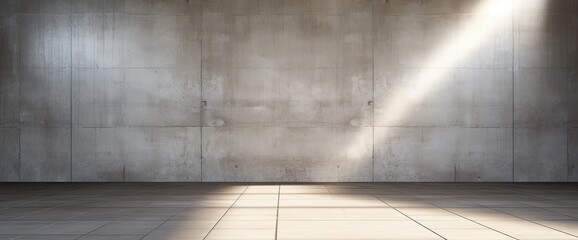 Wall Mural - A large, empty room with a wall that is made of concrete