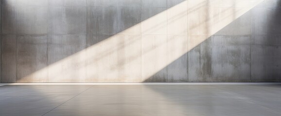 Wall Mural - A large, empty room with a wall that is made of concrete