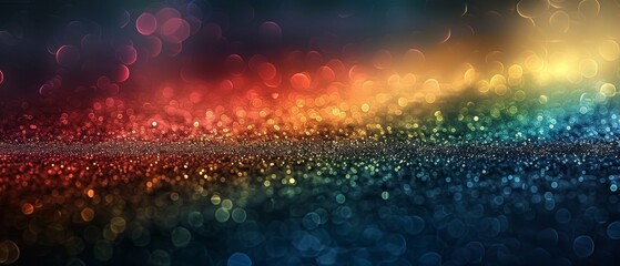 Vibrant glittering rainbow particles on a dark backdrop symbolize LGBT pride in a digital wallpaper setting