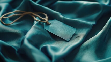 Sticker - Aqua Tag on the Aqua dress. Cloth label tag Aqua mockup