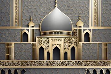 Wall Mural - Eid Mubarak Islamic background template 3d illustration.
Mosque Vector Background Art, Icons and Graphics..