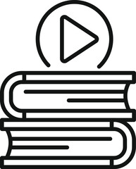 Poster - minimalistic line art elearning concept icon for online education, virtual classes, and continuous p
