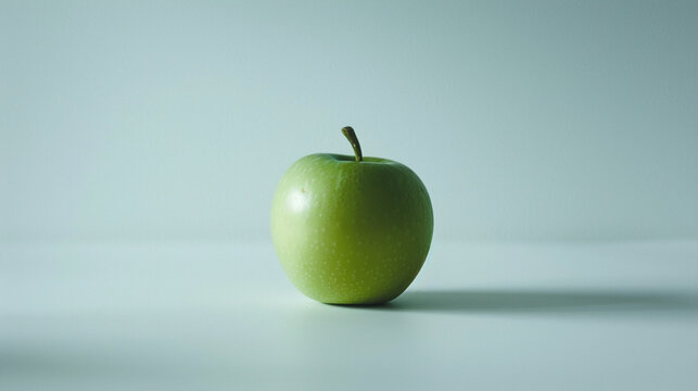 green apple on white background