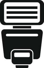 Poster - minimalist icon illustration of a camera flash in a bold black and white contrast