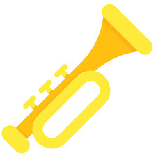 Trumpet Icon in Flat Style