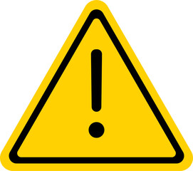 yellow warning triangle icon in png format. warning sign with an exclamation point in a triangle. ro
