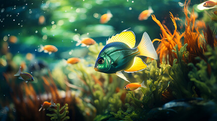 Wall Mural - fish in aquarium