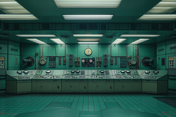 empty power plant control room without people