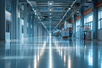 advanced semiconductor production facility devoid of people featuring modern equipment and clean environment