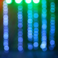Wall Mural - lights, glow and ambient with blurred colours for hue with background for wallpaper with blue graphi