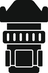 Poster - modern camera lens icon vector illustration in simple black and white design, perfect for photograph