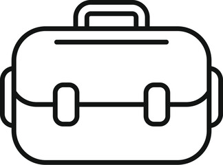 Poster - line art illustration of a classic briefcase, ideal for professional and business use