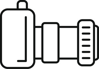 Poster - camera lens line vector icon with modern style and detailed editable infographic design for photogra